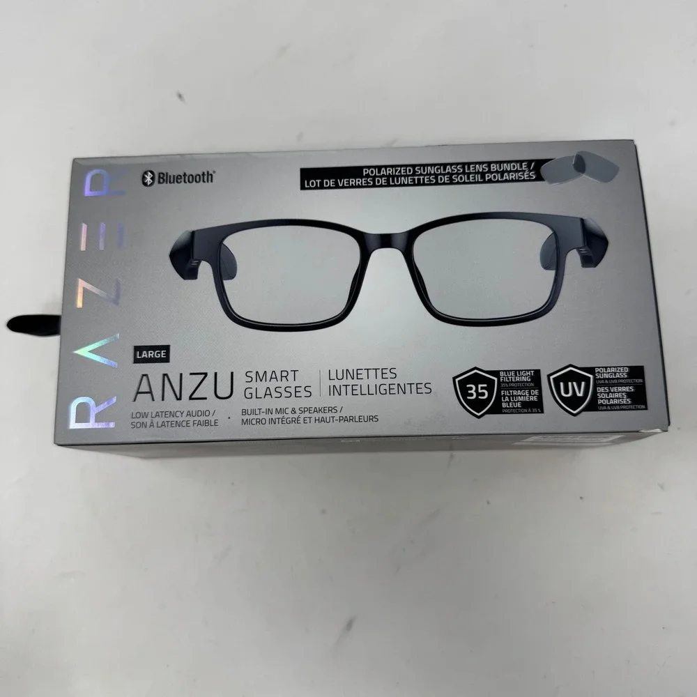 Razer Anzu Smart Glasses Rectangular Bluetooth Audio Blue Light Polarized Lenses